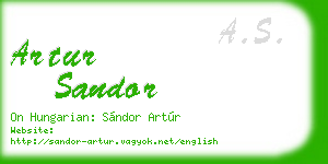 artur sandor business card